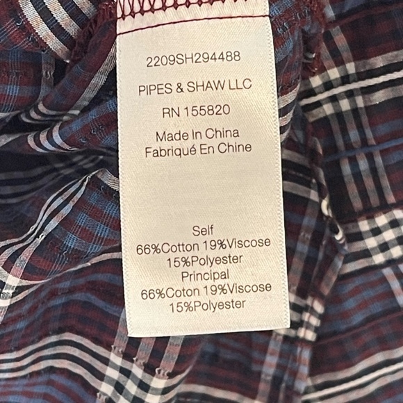 Veronica Beard Isabel Reversed Plaid Long Sleeve Top Size 6 Mock Neck Buttoned - Picture 12 of 14